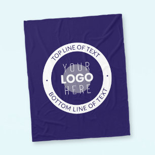 Couverture Polaire Texte et logo personnalisables   Bleu foncé violet