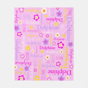Couverture Polaire Texte jaune rose, violet et jaune typographique