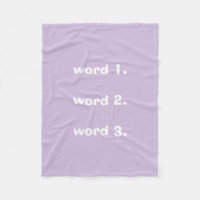 Texte personnalisé trois mots lilas blanc