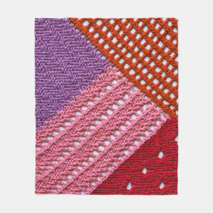 Couverture Polaire Texture colorée Abstraite tricotée par rayons.Knit