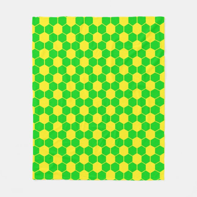 Couverture Polaire Texture de ballon de football - Jaune & Vert  (Devant)