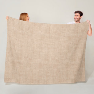 Couverture Polaire Texture de tissu de lin naturel en beige chaud