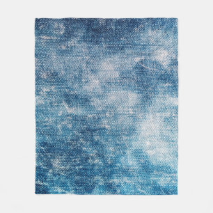 Couverture Polaire Texture en jean bleu