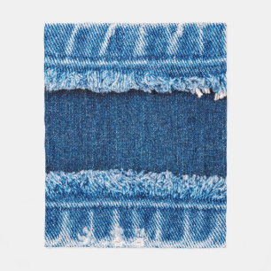 Couverture Polaire Texture en tissu de jean denim bleu