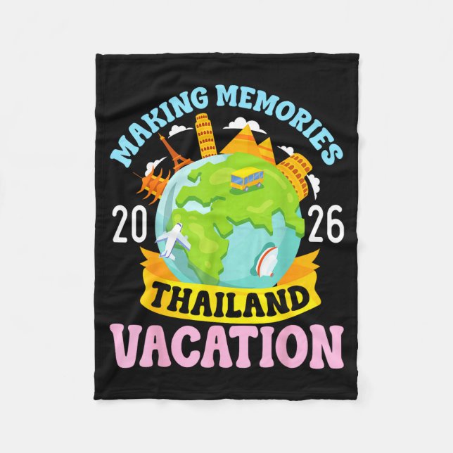 Couverture Polaire Thailand Vacation 2026 Travel Making Memories Fami (Devant)