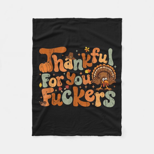 Couverture Polaire Thankful For You Forers, Funny Thanksgiving  (Devant)