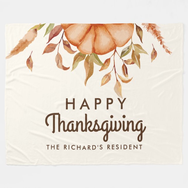 Couverture Polaire Thanksgiving Dîner Invitation Boho Theme (Devant (Horizontal))