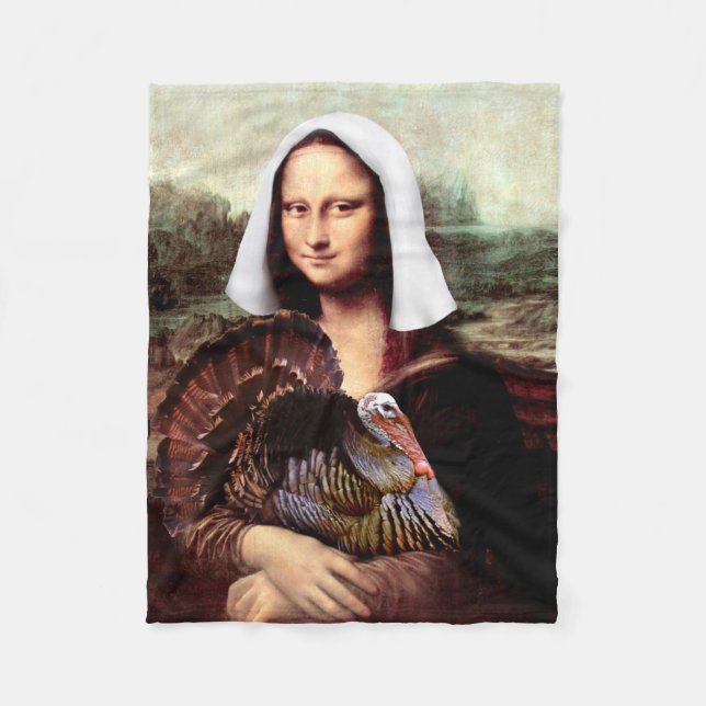 Couverture Polaire Thanksgiving Mona Lisa Pilgrim (Devant)