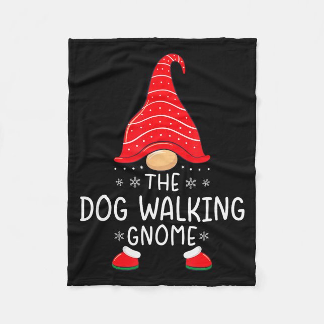 Couverture Polaire The Dog Walking Gnome Xmas Family Matching Funny C (Devant)