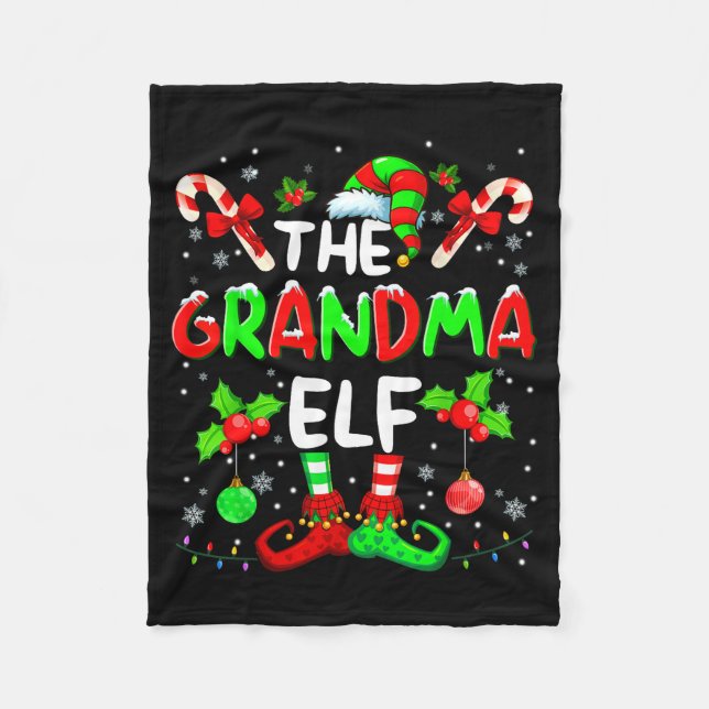 Couverture Polaire The Grandma Elf Costume Pajamas Pjs Christmas Xmas (Devant)