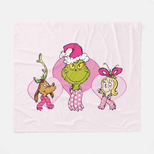 Couverture Polaire The Grinch Crew in Pink Valentine's Portrait (Devant (Horizontal))