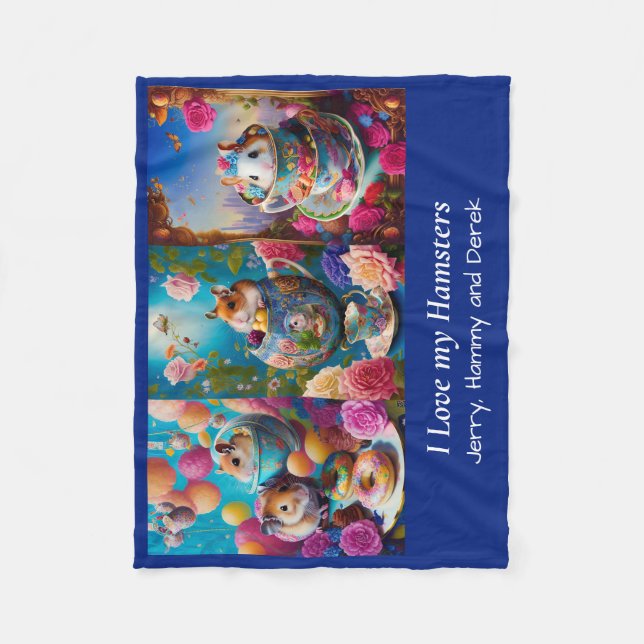 Couverture Polaire Thé Party Personnalisé Drôle de Hamsters Syriens (Devant)