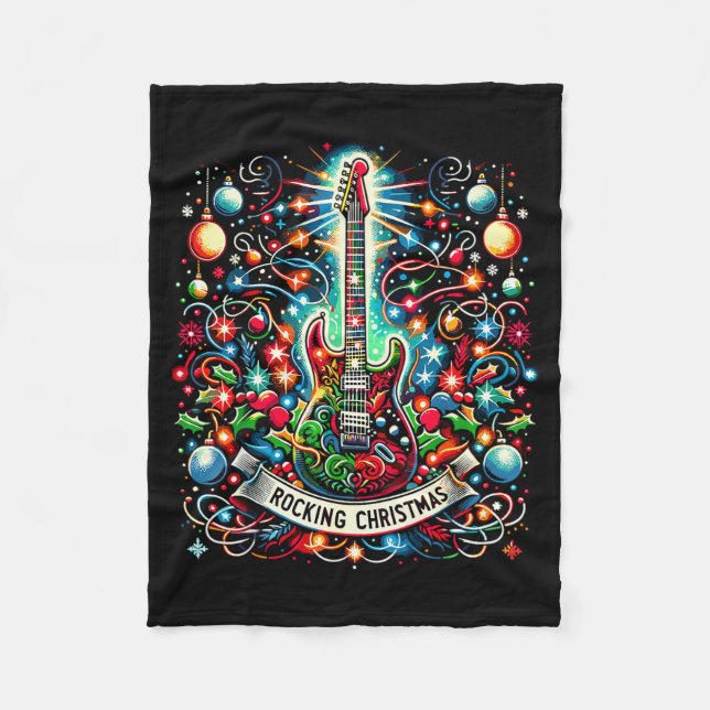 Couverture Polaire The Rocking Christmas Christmas Rock Guitar Santa  (Devant)