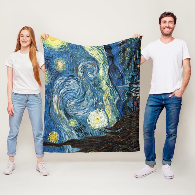 Couverture Polaire The Starry Night by Vincent Van Gogh (En situation)