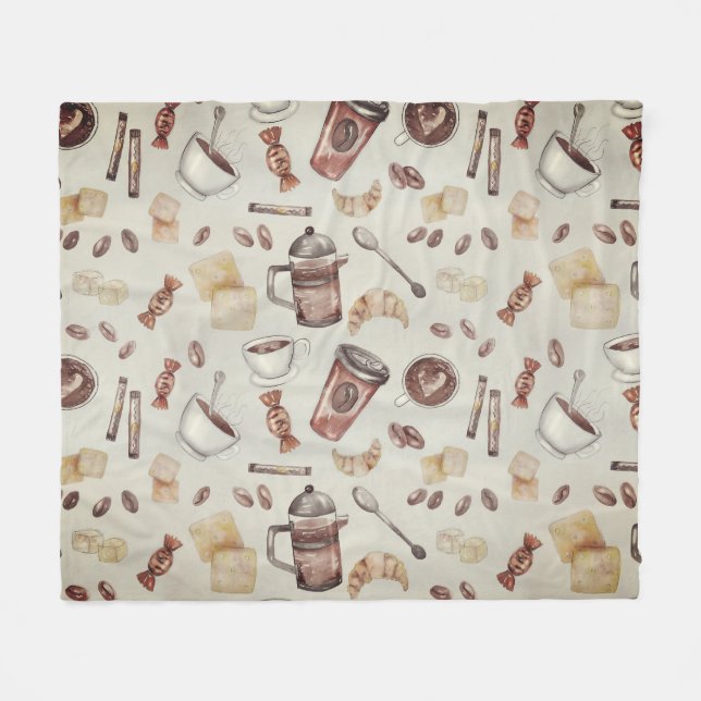 Couverture Polaire Thème Lover Café  (Devant (Horizontal))