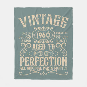 Couverture Polaire Thème personnalisé vintage d'anniversaire whiskey