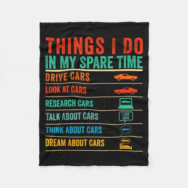 Couverture Polaire Things I Do In My Spare Time Funny Car Lovers  (Devant)