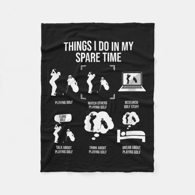 Couverture Polaire Things I Do In My Spare Time, Golf Player  (Devant)