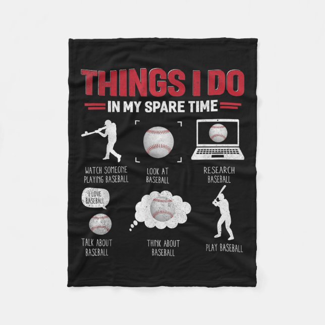 Couverture Polaire Things I Do In My Spare Time Shirt Funny Baseball  (Devant)