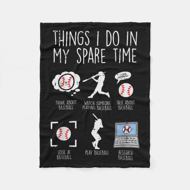 Couverture Polaire Things I Do Spare Time Baseball Funny Player Men W (Devant)