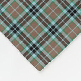 Couverture Polaire Thompson Clan Light Tartan de chasse Brown et bleu