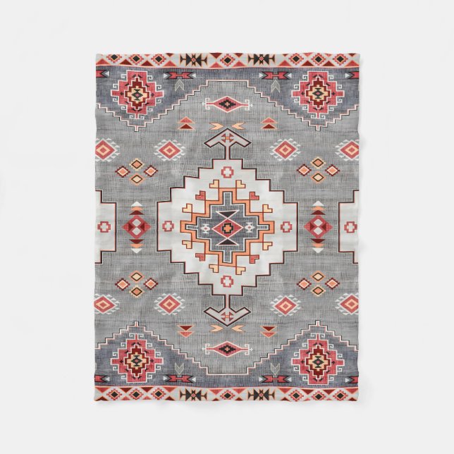 Couverture Polaire Threads intemporels : Patrimoine Boho Geometry mar (Devant)