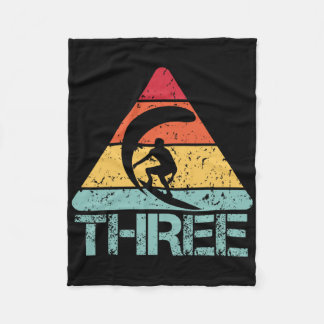 Couverture Polaire Three Birthday Surfer 3rd 3 Year Old Surfing Birth