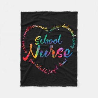 Couverture Polaire Tie Dye École Infirmière Coeur Mot Infirmière jour
