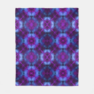 Couverture Polaire Tie Dye Kaleidoscope Vibrant Bleu pourpre Magenta