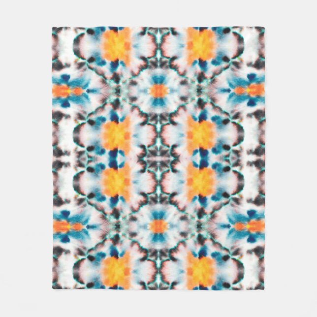 Couverture Polaire Tie Dye Motif sans joint. Ethnique Abstraite. Psyc (Devant)