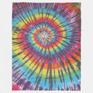 Couverture Polaire Tie Dye Rainbow Swirl