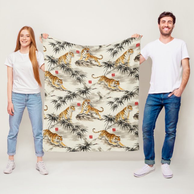 Couverture Polaire Tiger pattern (En situation)