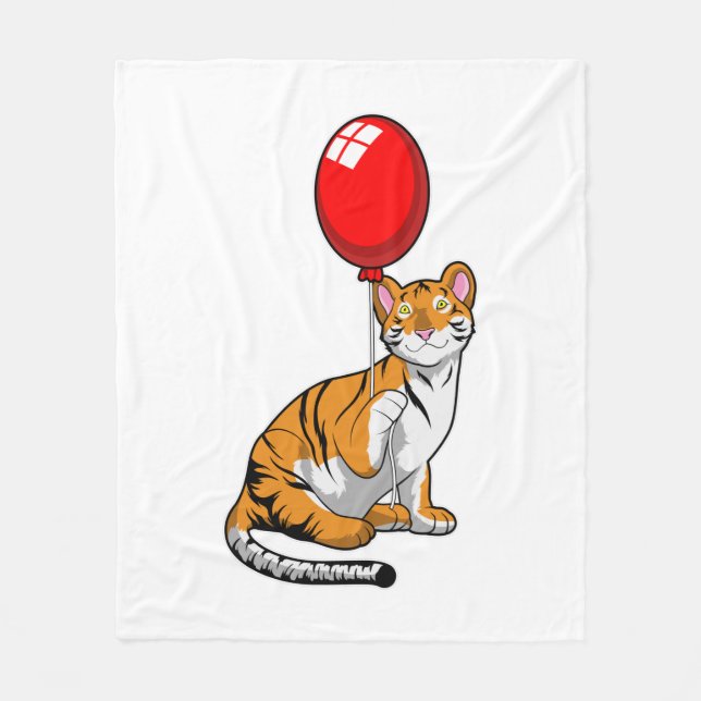 Couverture Polaire Tigre avec ballon (Devant)