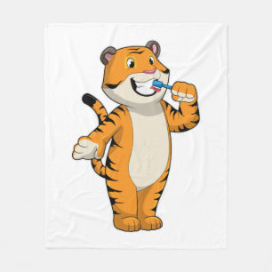 Couverture Polaire Tigre avec brosse à dents
