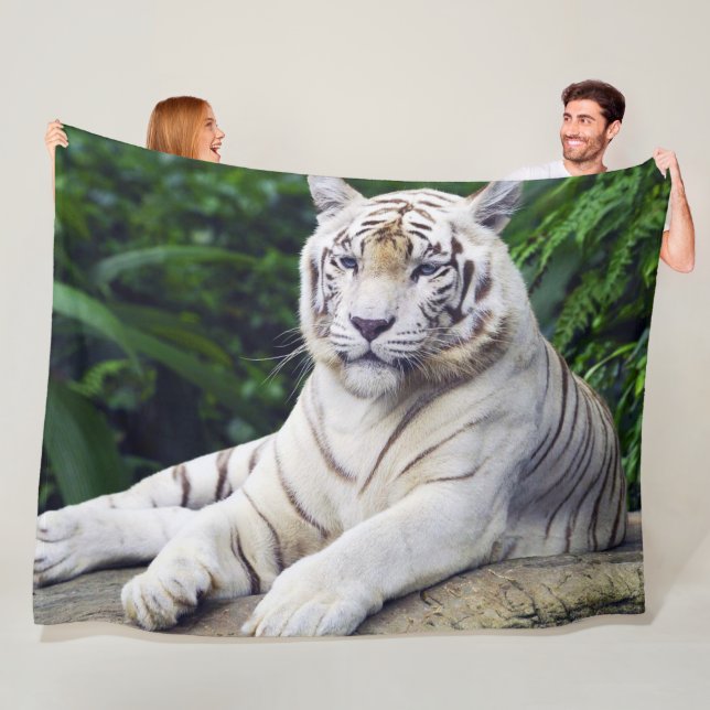 Couverture Polaire Tigre blanc 1 (En situation)