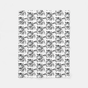 Couverture Polaire Tigre Blanc du Bengale Amoureux des Animaux Visage