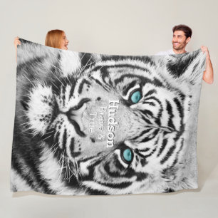 Couverture Polaire Tigre blanc personnalisé Bengale