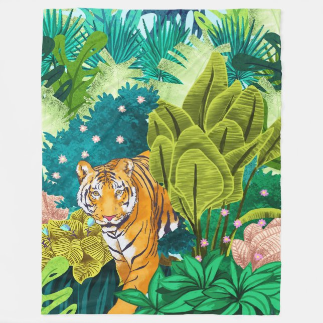 Couverture Polaire Tigre de jungle (Devant)