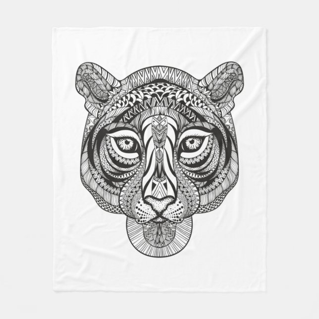 Couverture Polaire Tigre de style (Devant)