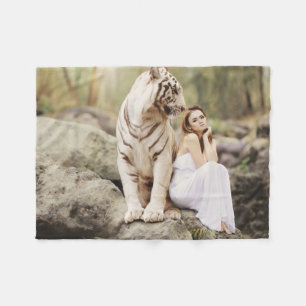 Couverture Polaire Tigre et dame du Bengale