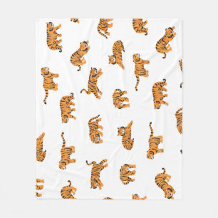 Couverture Polaire Tigre japonais : Doodle Vintage sans joint