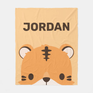 Couverture Polaire Tigre mignon avec nom personnalisé