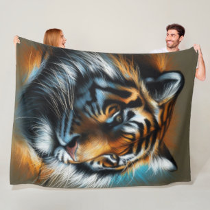 Couverture Polaire Tigre Pastel dur sur Tan