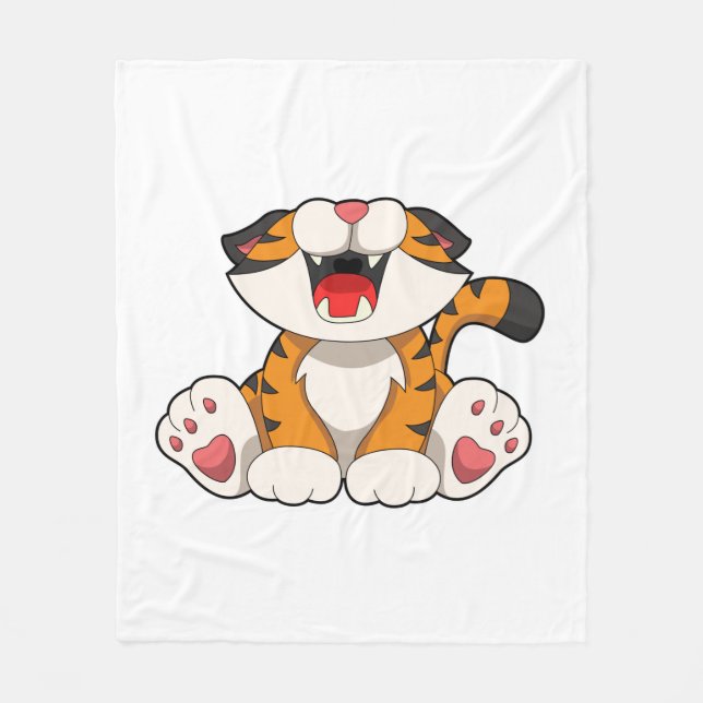 Couverture Polaire Tigre rougissant (Devant)