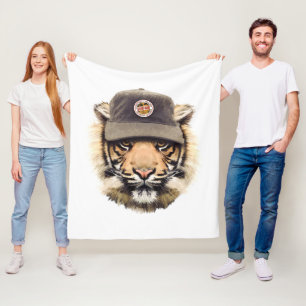 Couverture Polaire Tigre surfant