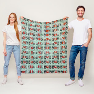Couverture Polaire Timbres verts rétros