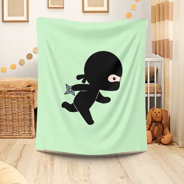 Couverture Polaire Tiny Ninja Courir Sur Vert (Créateur téléchargé)