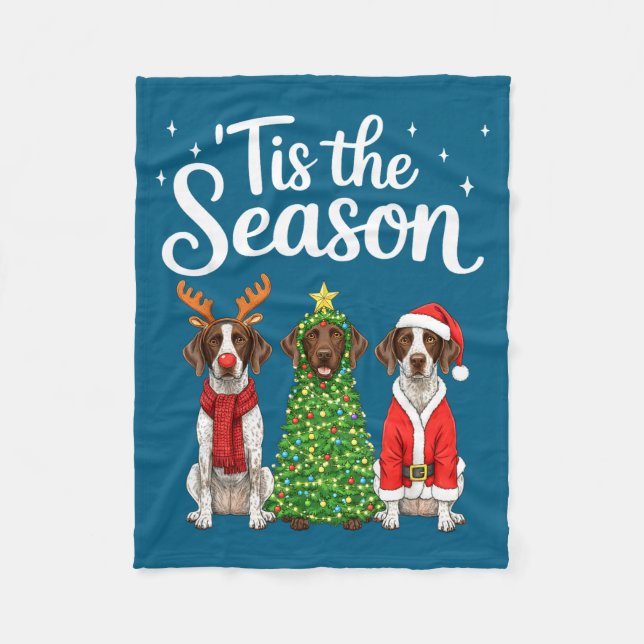 Couverture Polaire Tis The Season German Shorthaired Inter Christmas  (Devant)