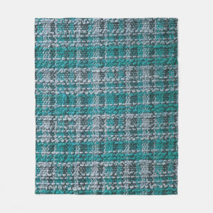 Couverture Polaire Tissu écossais turquoise, arrière - plan texturé.