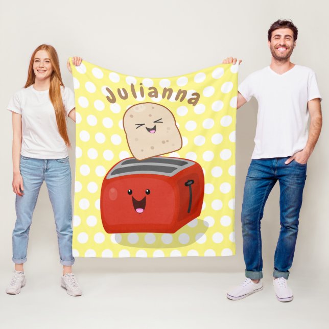 Couverture Polaire Toast de Cute kawaii et dessin animé de grille-pai (En situation)